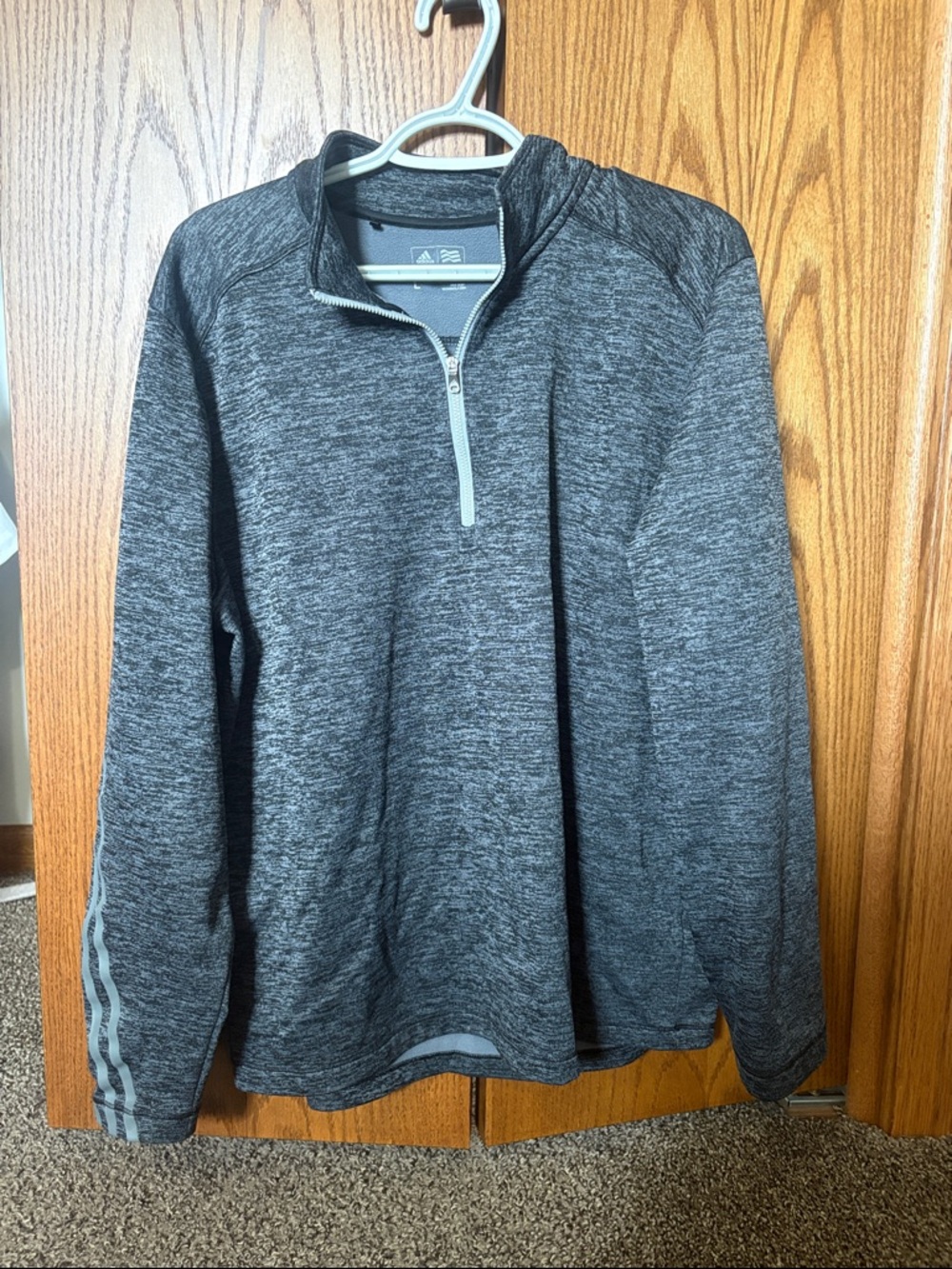 adidas Women's Gray Heather 1/4 Zip Pullover Sweater
